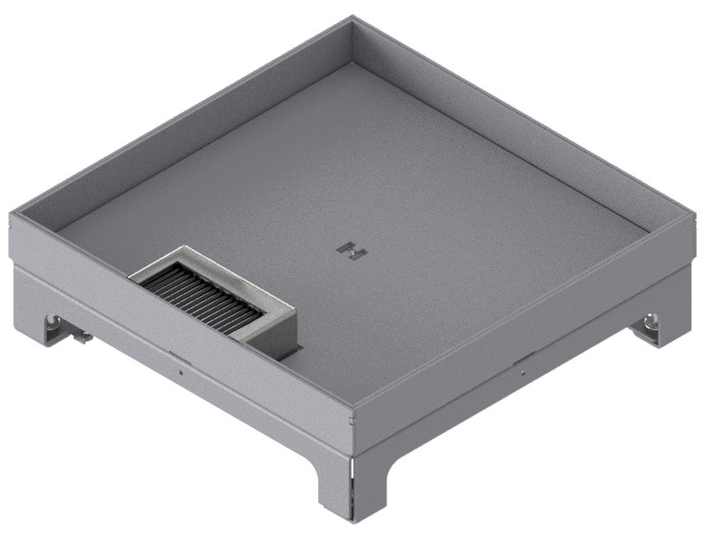 Produktbild UBD 264 252  -  Unterflur-Bodendose UBD 260 inkl. Deckel mit Kante, geschlossen, 25mm Vertiefung und 1 Bürstenaus